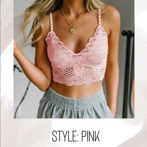Pink Boho Lace Bralette